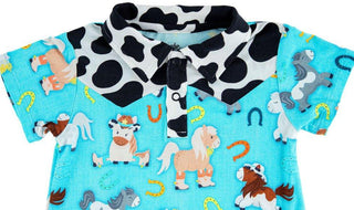 Boy's Bamboo Shortie Romper - Toby (Horses) Baby One-Pieces
