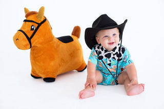 Boy's Bamboo Shortie Romper - Toby (Horses) Baby One-Pieces