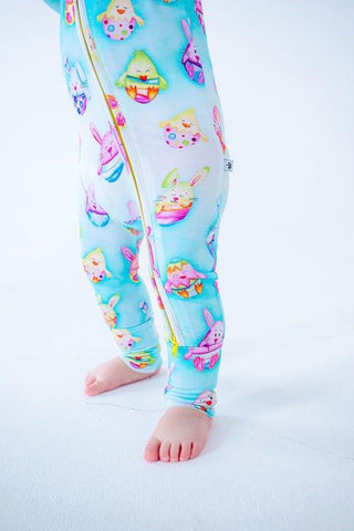 Bamboo Convertible Footie Romper - Elijah (Chick & Bunny Eggs) Baby & Toddler Sleepwear