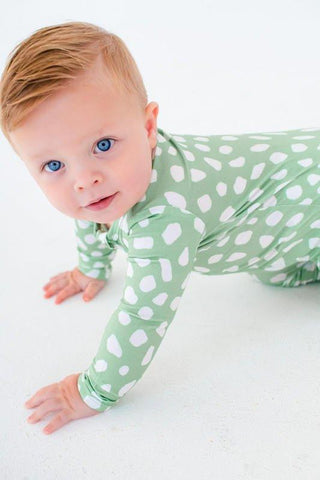 Convertible Footie Romper - Willow (Deer Dots) Baby & Toddler Sleepwear Birdie Bean Size: Newborn