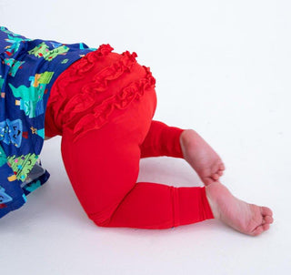 Girl's Bamboo Long Sleeve Peplum Top and Pants Outfit Set - Kevin (Christmas Trees)Birdie BeanSize: 12-18 Months