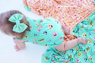 Girl's Bamboo Bubble Romper - Marley (Smiles) Baby One-Pieces