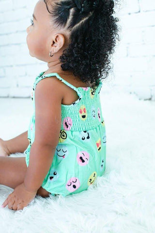 Girl's Bamboo Bubble Romper - Marley (Smiles) Baby One-Pieces