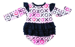 Girl's Bamboo Long Sleeve Bubble Romper - Bella (XOXO) Birdie Bean Size: 6-12 Months