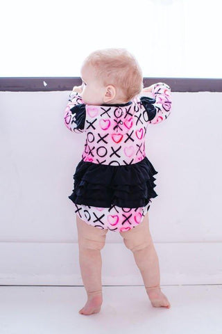 Girl's Bamboo Long Sleeve Bubble Romper - Bella (XOXO) Baby One-Pieces