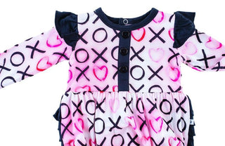 Girl's Bamboo Long Sleeve Bubble Romper - Bella (XOXO) Birdie Bean Size: 6-12 Months
