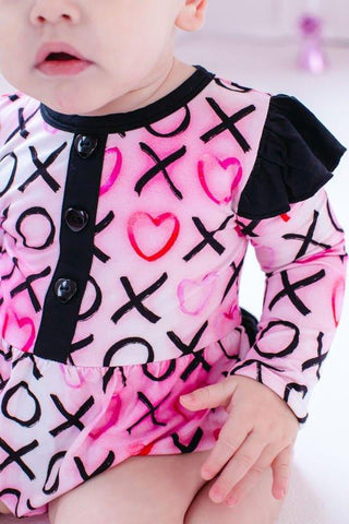 Girl's Bamboo Long Sleeve Bubble Romper - Bella (XOXO) Birdie Bean Size: 6-12 Months