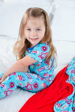 Bamboo Short Sleeve Pajama Set - Liberty (Pool Floats) Baby & Toddler Sleepwear