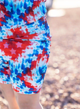 Bamboo Short Sleeve Pajama Set with Shorts - Maverick (Patriotic Tie Dye) Baby & Toddler Sleepwear