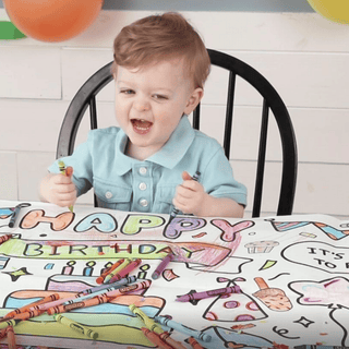 Surprise Party Coloring Tablecloth Posters Creative Crayons Workshop OPTIONS: Non-Personalized Images Only