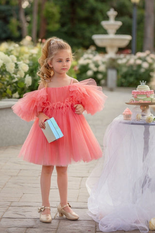 Blush Feather Fairy Tulle Dress Dresses Faeella Size: 2