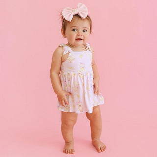 Bamboo Bow Babydoll Bodysuit Dress - Edwina (Chicks) Posh Peanut Size: 0-3 Months