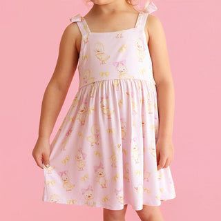 Bamboo Bow Babydoll Dress - Edwina (Chicks) Posh Peanut Size: 3T-4T