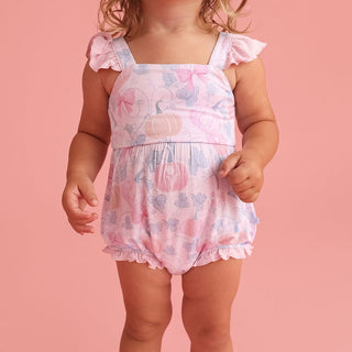 Bamboo Bow Back Bubble Romper - Posh Pumpkins