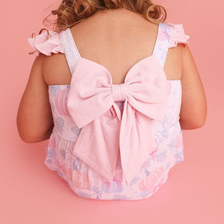 Bamboo Bow Back Bubble Romper - Posh Pumpkins
