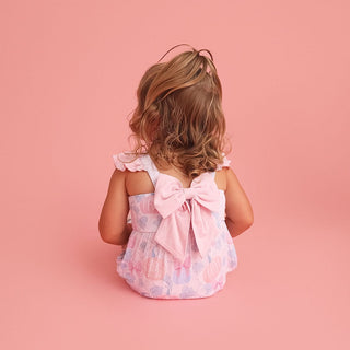 Bamboo Bow Back Bubble Romper - Posh Pumpkins
