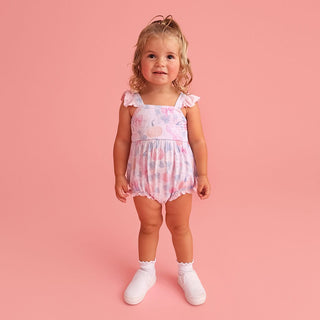 Bamboo Bow Back Bubble Romper - Posh Pumpkins