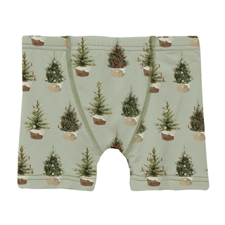 Bamboo Boxer Brief - Aloe Rustic Trees