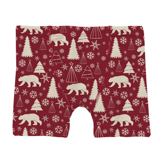 Bamboo Boxer Brief - Crimson Polar Bear