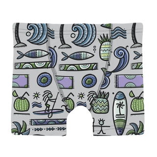 Bamboo Boxer Brief - Dove Surf Boys Underwear KicKee Pants Size: 2T-3T