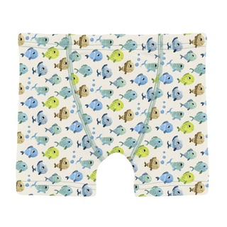 Bamboo Boxer Brief - Natural Fishies Boys Underwear KicKee Pants Size: 2T-3T