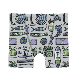 Bamboo Boxer Briefs (Set of 3) - Dove Surf, Shore with Pistachio & Spring Sky Chameleon Boys Underwear KicKee Pants Size: 2T-3T