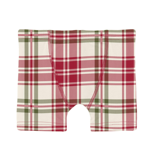 Bamboo Boxer Briefs (Set of 3) - Fireside Plaid, Portabella & Peacoat Mod Christmas KicKee Pants Size: 2T-3T