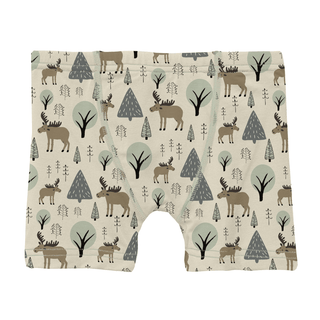 Bamboo Boxer Briefs (Set of 3) - Natural Forest Moose, Midnight & Winter Lodge Plaid