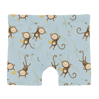 Bamboo Boxer Brief - Spring Sky Monkeys & Bananas Boys Underwear KicKee Pants Size: 2T-3T