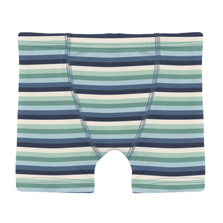 Bamboo Boxer Briefs (Set of 3) - Natural Grazing Cows, Denim Stripe & Denim Tractors & Windmills KicKee Pants Size: 2T-3T