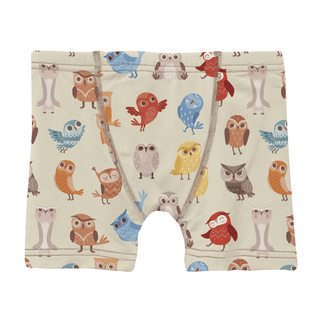 Bamboo Boxer Briefs (Set of 3) - Spring Sky Science, Natural Owls & Moonlight Bay Stripe