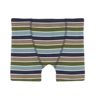Bamboo Boxer Briefs (Set of 3) - Fall Vibes Stripe, Portabella & Midnight Monsters Under the Bed KicKee Pants Size: 2T-3T