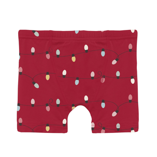 Bamboo Boxer Brief - Crimson Holiday Lights KicKee Pants Size: 2T-3T