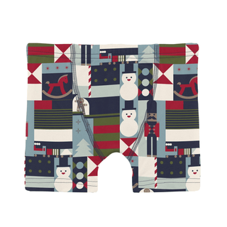 Bamboo Boxer Brief - Peacoat Mod Christmas KicKee Pants Size: 2T-3T