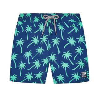 Shorts - Navy & Spring Green Palmsclassic swim shortsTom & TeddySize: 1-2