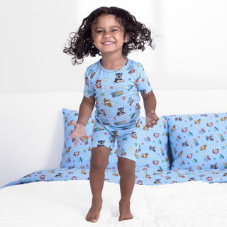 Boy's Bamboo Short Sleeve Pajama Set with Shorts - PAW Patrol: Varsity Baby & Toddler Sleepwear Bellabu Bear Size: 4T