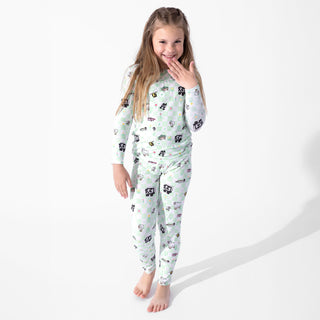Bamboo Long Sleeve Pajama Set - Minecraft Sleep Repeat Bellabu Bear Size: 4T