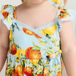 Bamboo Bubble Romper - Lucia (Citrus) Posh Peanut