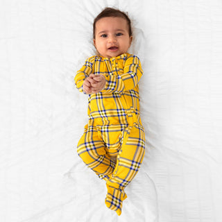 Bamboo Convertible Footie Romper - Clueless Total Betty Plaid Bellabu Bear Size: 0-3 Months