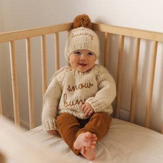 Snow Bunny Pecan Beanie Hat Huggalugs Size: S (0-6 months)