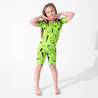 Bamboo Short Sleeve Pajama Set with Shorts - Minecraft Mob Squad Baby & Toddler Sleepwear Bellabu Bear Size: 4T