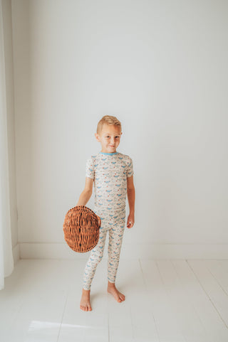 Bamboo Short Sleeve Pajama Set - Latte Chickens