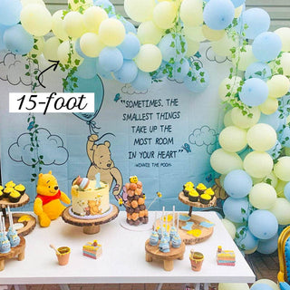 Pastel Blue & Yellow Balloon Garland Kit | First Bee Day & Baby Shower DIY Arch Balloon Garlands Ellie's Party Supply Garland Length:: 15 Feet