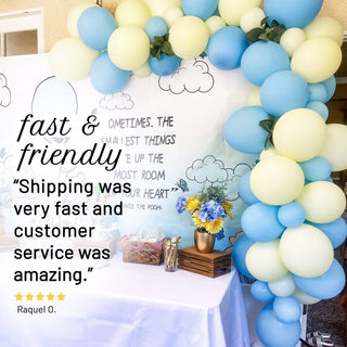 Pastel Blue & Yellow Balloon Garland Kit | First Bee Day & Baby Shower DIY Arch Balloon Garlands Ellie's Party Supply Garland Length:: 5 Feet