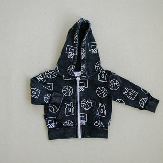Cohen Zip Up Hoodie Olive + Scout Color: Black Size: 3-6M
