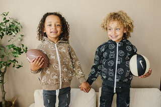 Cohen Zip Up Hoodie Olive + Scout Color: Brown Size: 3-6M
