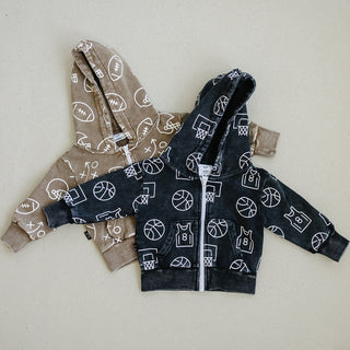 Cohen Zip Up Hoodie Olive + Scout Color: Brown Size: 3-6M