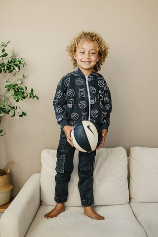 Cohen Zip Up Hoodie Olive + Scout Color: Brown Size: 3-6M