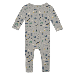 Bamboo Convertible Coverall - Dove Bugs KicKee Pants Size: 9-12 Months