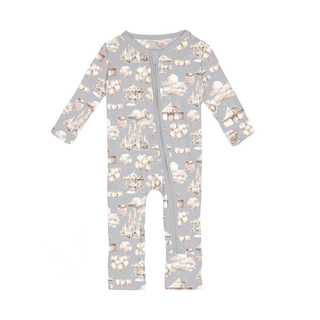 Bamboo Convertible Coverall - Dove Princess Dreams KicKee Pants Size: 9-12 Months